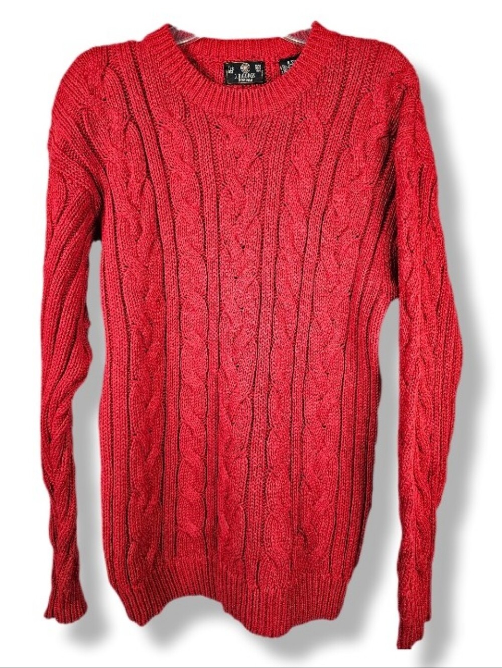 VTG 90s J. Riggings Sportswear Chunky Cable Knit Sweater Sz Small Preppy Holiday